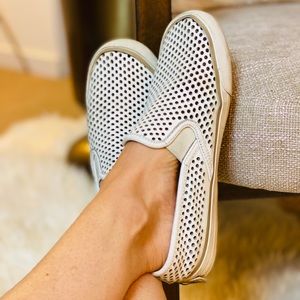 Tory Burch White Leather Slip-on Sneakers